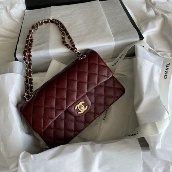 Sac femme maroc bordeaux matelassé luxe avec chaîne dorée
