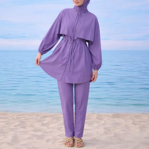 Burkini femme maroc violet élégant pour plage et piscine
